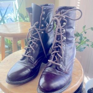 Vintage Laredo Leather Lace up Boots size 6 burgundy